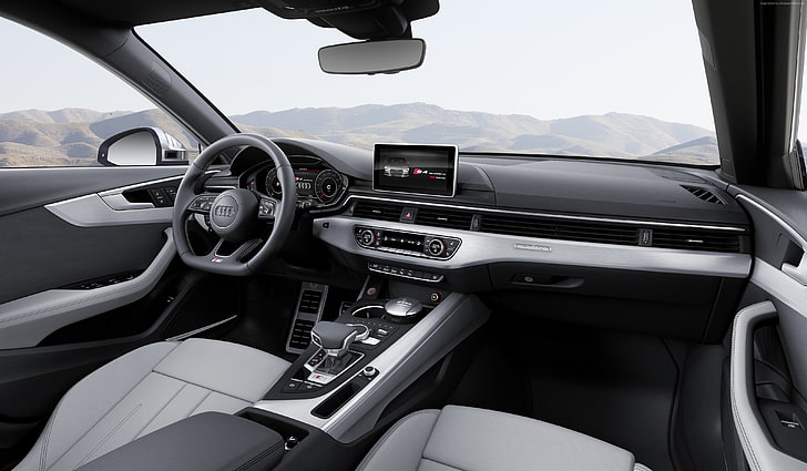 салон, Audi S4 Avant (B9), Женевский автосалон 2016, HD обои
