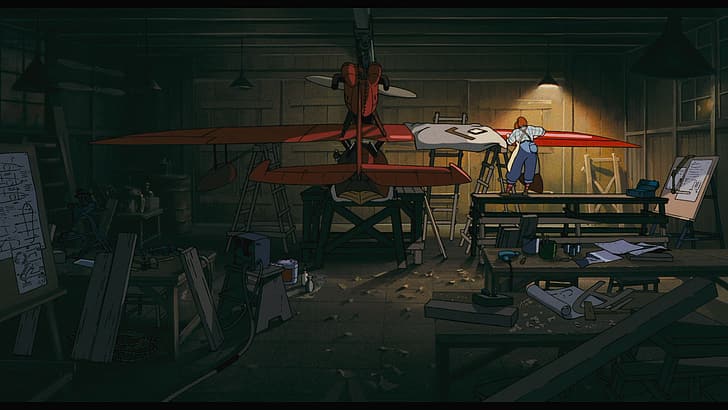 Studio Ghibli, Porco Rosso, #红猪, скриншот, HD обои
