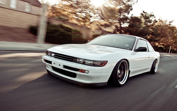 Nissan Silvia S13, car, white, speed, style, Nissan, jdm, tuning, silvia, s13, nation, rides, stance, HD wallpaper