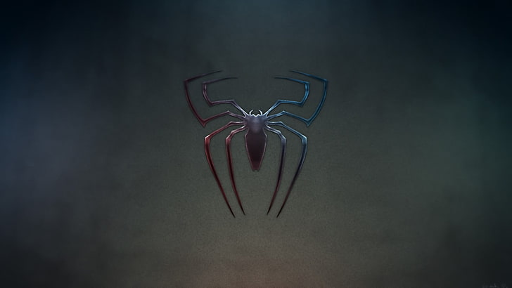 красно-синий логотип Marvel Spider-Man, Человек-паук, HD обои