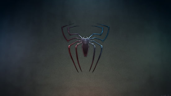 красно-синий логотип Marvel Spider-Man, Человек-паук, HD обои HD wallpaper