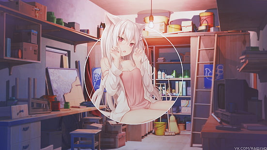 anime kızlar, anime, resim içinde resim, HD masaüstü duvar kağıdı HD wallpaper