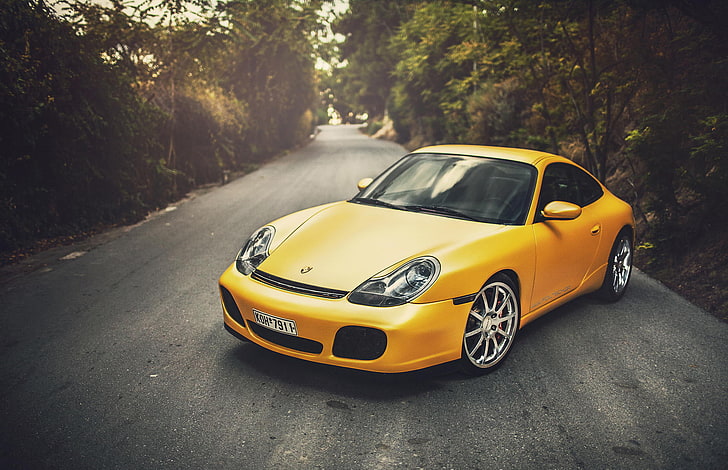 Porsche, Carrera, Yellow, 996, Wildness, HD wallpaper