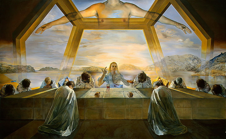 The last supper, art, salvador dali, people, painting, man, pictura, christm the last supper, HD wallpaper