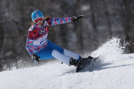 روسيا ، سوتشي 2014 ، الألعاب الأولمبية الشتوية الثانية والعشرون ، ألينا زافارزينا ، التزلج على الجليد: تعرج عملاق موازي، خلفية HD HD wallpaper