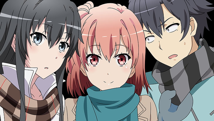 Anime, My Teen Romantic Comedy SNAFU, Hachiman Hikigaya, Yui Yuigahama, Yukino Yukinoshita, HD wallpaper