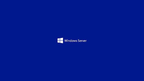Windows Server, Microsoft, işletim sistemi, Microsoft Windows, teknoloji, mavi arka plan, basit arka plan, logo, HD masaüstü duvar kağıdı HD wallpaper