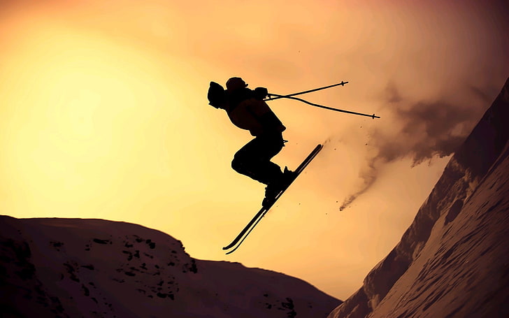 Удивителни сноуборд тапети за екстремни спортове 13, чифт ски дъски, HD тапет