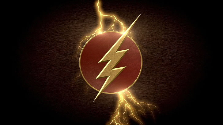 the flash logo, comics, flash, superhero, HD wallpaper