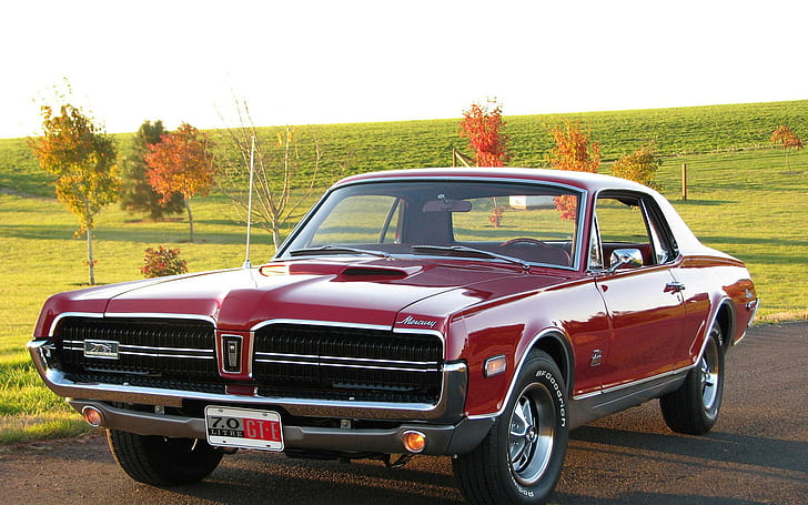 1968 Mercury Cougar GT-E, red classic coupe, cars, 1920x1200, mercury, mercury cougar, HD wallpaper