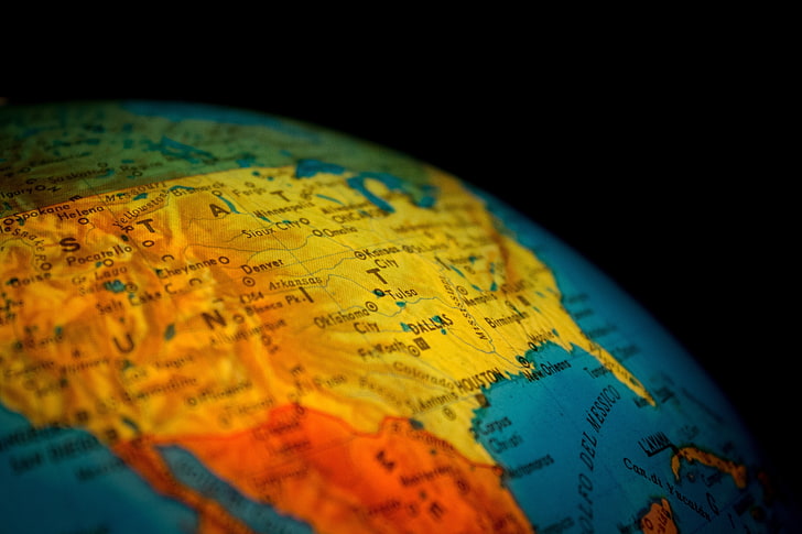 минимализм, США, Мексика, карта мира, глобусы, Северная Америка, HD обои