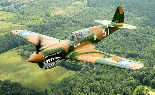 Curtiss P-40 Warhawk (علامات تايوان) ، الحرب العالمية الثانية ، توماهوك ، كيتي هوك ، طائرات كورتيس ، طائرات الطائرات، خلفية HD HD wallpaper