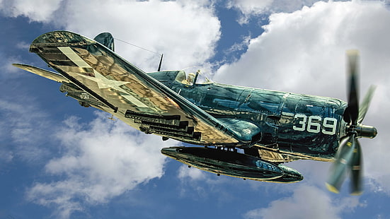 самолет, самолеты, авиация, небо, vought f4u corsair, f4u corsair, военный самолет, второй мировой войны, авиакомпания, военно-воздушные силы, полет, пропеллер, HD обои HD wallpaper