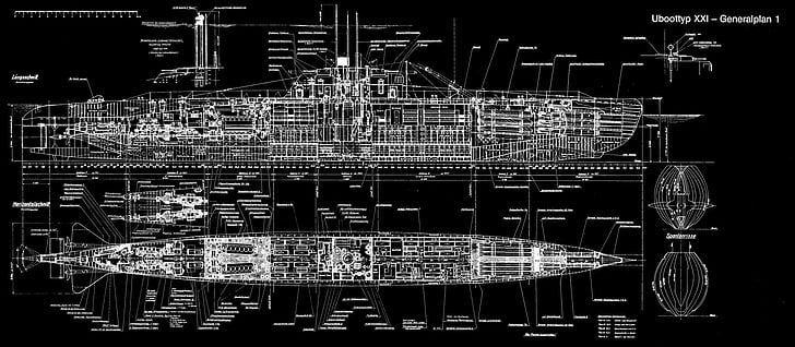 Buques de guerra, Armada alemana, Submarino alemán tipo XVI, Submarino, Fondo de pantalla HD