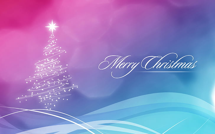 Цветна весела Коледа, Коледа, Коледа, ела, дърво, HD тапет