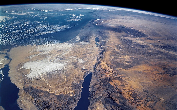 planet earth, space, Earth, Palestine, Jordan (country), Lebanon, Syria, Dead Sea, Red sea, Mediterranean, HD wallpaper