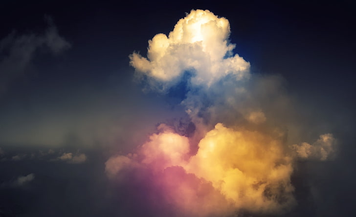 Regenbogen über Wolken, Nimbuswolken, Aero, Bunt, Regenbogen, Design, Digital, Wolken, Fotomanipulation, HD-Hintergrundbild