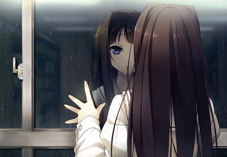 Anime, Your Diary, Ayase Sayuki, Girl, Rain, Reflection, Window, HD tapet