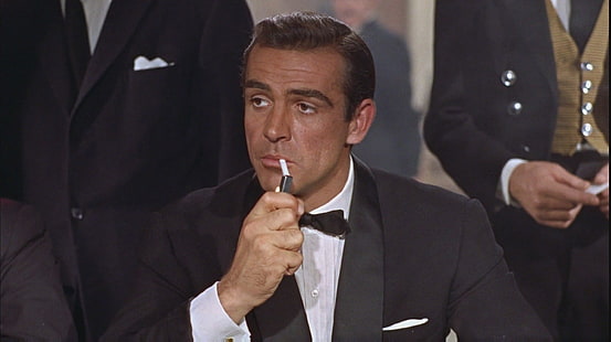 czarny męski smoking z klapą szalowy, James Bond, Sean Connery, filmy, Tapety HD HD wallpaper