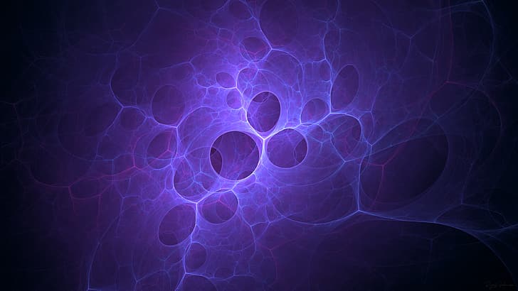 fractal, abstract, purple background, RyanNader.com, HD wallpaper