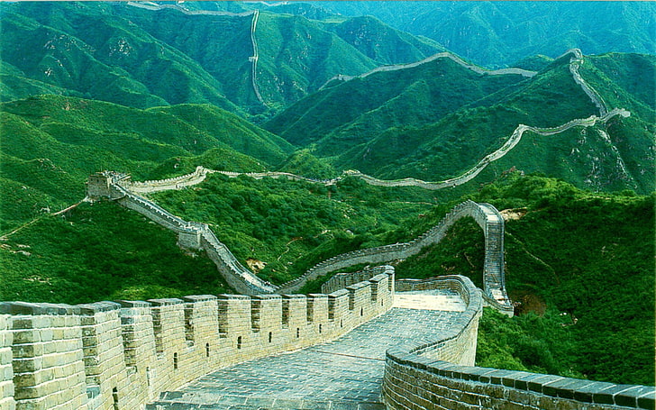 Великая китайская стена, Великая китайская стена, Китай, холмы, архитектура, HD обои