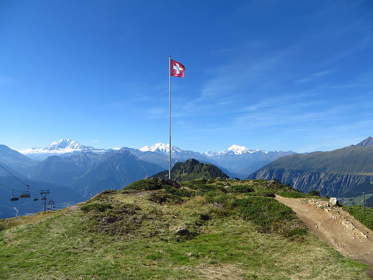 Suíça, geleira aletsch, rideralp, montanhas, HD papel de parede