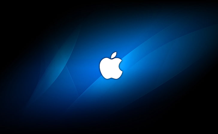 Cool Apple, Apple-logotyp, Datorer, Mac, Blå, Mörk, Apple, Svart, Aero, Bakgrund, Logotyp, HD tapet