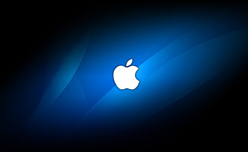 クールなアップル、アップルのロゴ、コンピューター、Mac、青、暗い、アップル、黒、エアロ、背景、ロゴ、 HDデスクトップの壁紙 HD wallpaper