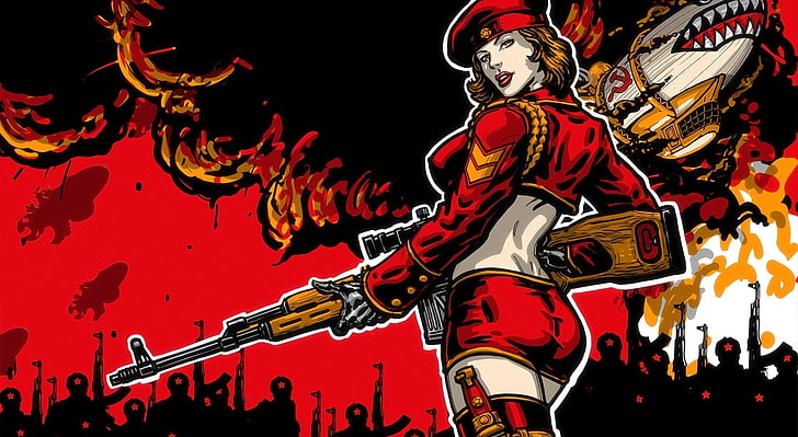 Natasha RA3 Soviet Sniper, ilustrasi karakter kartun, Command And Conquer, Red Alert, Wallpaper HD