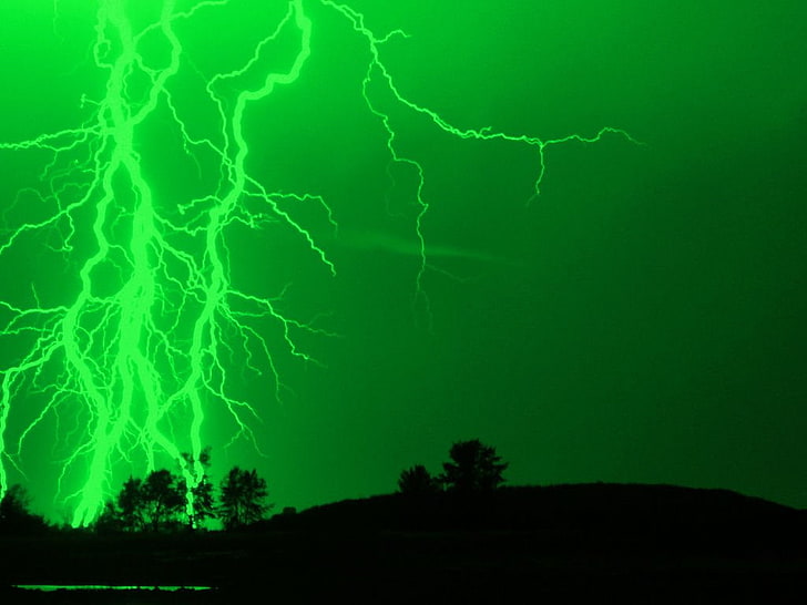 green lightning wallpaper, Photography, Lightning, HD wallpaper