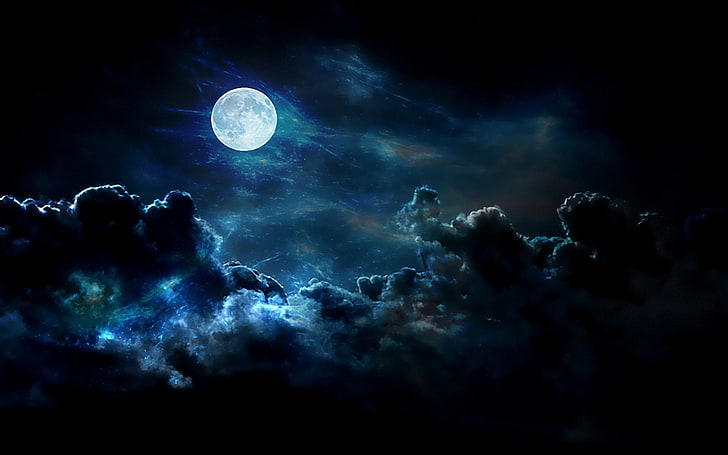 full moon, Luna, HD wallpaper