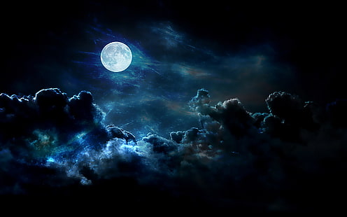 pleine lune, Luna, Fond d'écran HD HD wallpaper