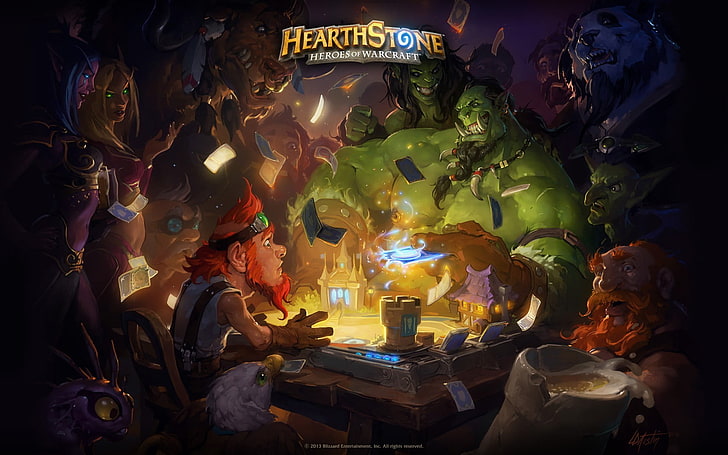 Carta da parati digitale Heart Stone, Hearthstone: Heroes of Warcraft, Blizzard Entertainment, Hearthstone, concept art, opere d'arte, arte digitale, Warcraft, videogiochi, Sfondo HD