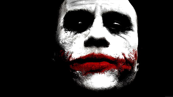The Joker wallpaper, Joker, The Dark Knight, Batman, face, selective coloring, artwork, HD wallpaper
