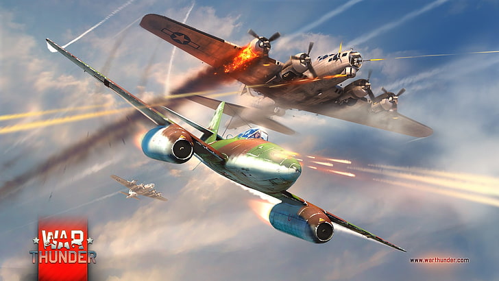 War Thunder, Gaijin Entertainment, самолет, Boeing, Me262, Meserschmitt, видео игри, HD тапет