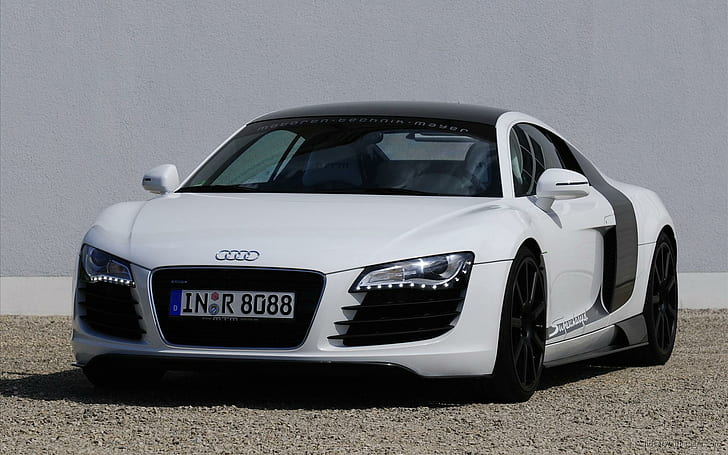 2009 MTM Audi R8 R, white and black audio coupe, 2009, audi, cars, HD wallpaper