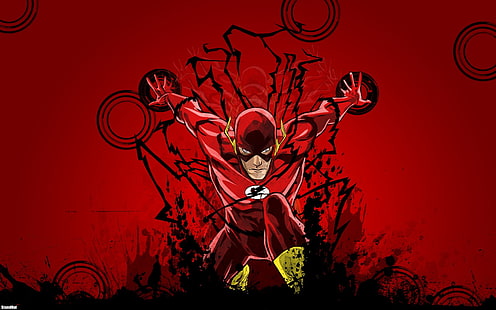 DC Flash illustration, The Flash, Flash, DC Comics, Justice League, red, HD wallpaper HD wallpaper