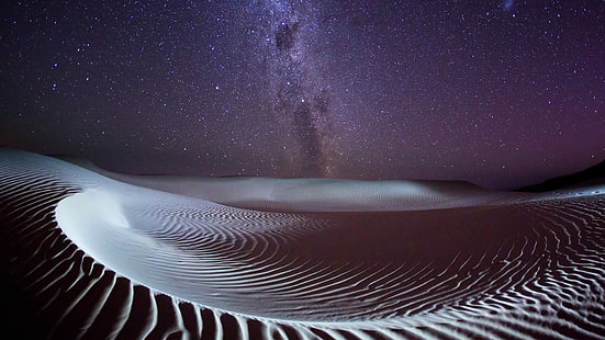 пустиня под галактиката Млечен път, пустиня, нощ, звезди, Млечен път, природа, HD тапет HD wallpaper