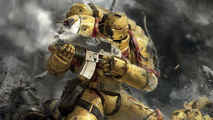 warhammer 40000: marine espacial, robots, batalla, obras de arte, juegos, Fondo de pantalla HD