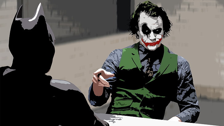 Illustrazione di Batman e Joker, Batman, The Dark Knight, Joker, MessenjahMatt, Sfondo HD