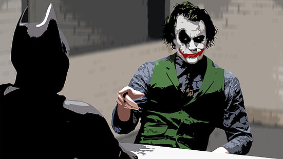 Illustrazione di Batman e Joker, Batman, The Dark Knight, Joker, MessenjahMatt, Sfondo HD HD wallpaper