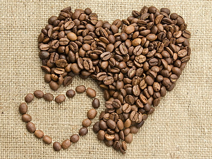 Кафе, любов, сърце, боб, кафе, любов, сърце, боб, HD тапет HD wallpaper