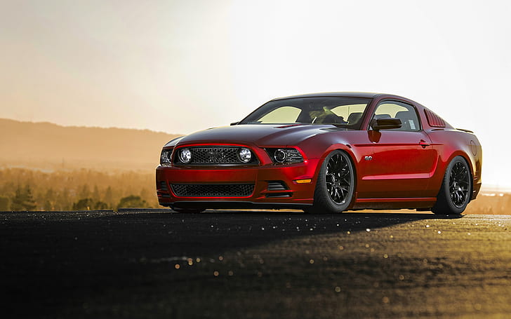 Ford Mustang GT red muscle car, Ford, Mustang, Red, Car, HD wallpaper