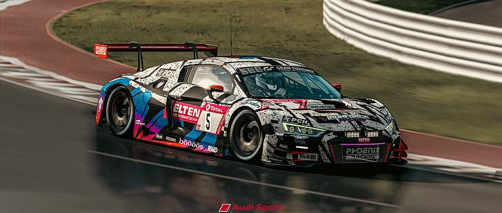 Audi, Audi R8, race cars, race tracks, Assetto Corsa, PC gaming, car, HD wallpaper