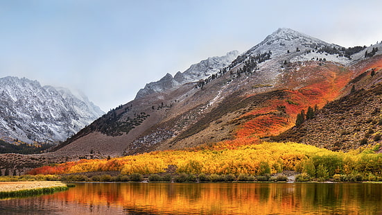 white and grey mountains, macOS High Sierra, Stock, Landscape, 5K, HD, HD wallpaper HD wallpaper