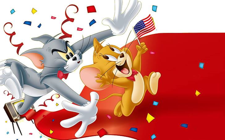 Tom and Jerry Love America Desktop Hd Wallpaper за мобилни телефони Tablet And Pc 2560 × 1600, HD тапет