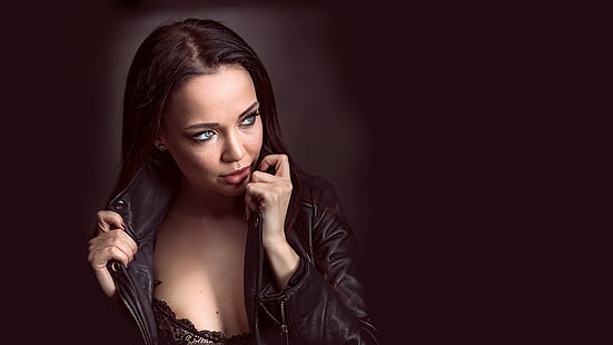 Angelina Petrova, women, model, face, portrait, brunette, HD wallpaper HD wallpaper