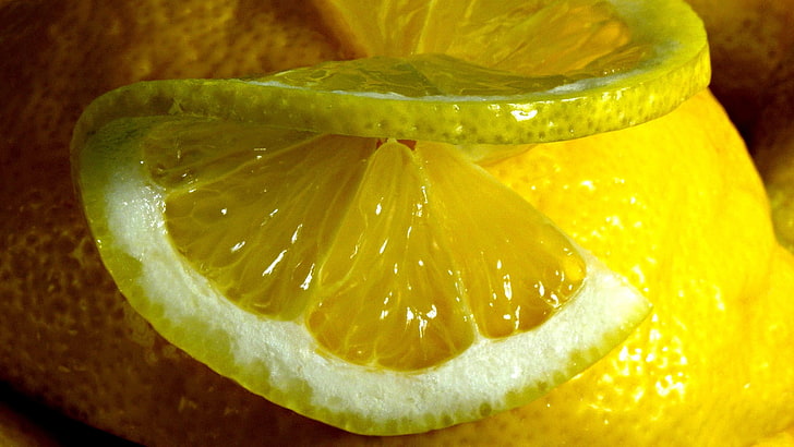 lemon kuning, lemon, buah, makanan, makro, kuning, Wallpaper HD