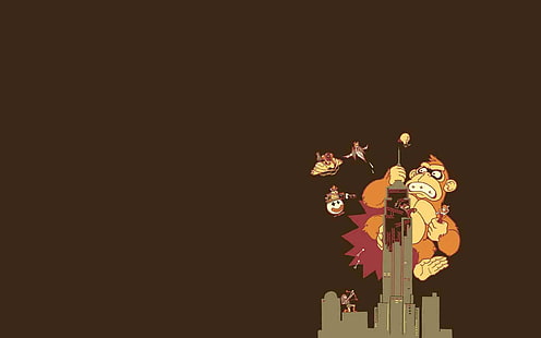 Donkey Kong illustration, Donkey Kong, minimalisme, Fond d'écran HD HD wallpaper