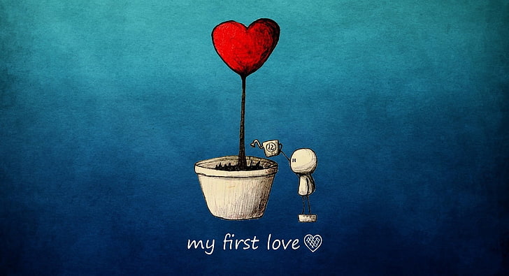İlk aşk, benim ilk aşk illüstrasyon, aşk, yaratıcı, tasarım, ilk aşk, HD masaüstü duvar kağıdı